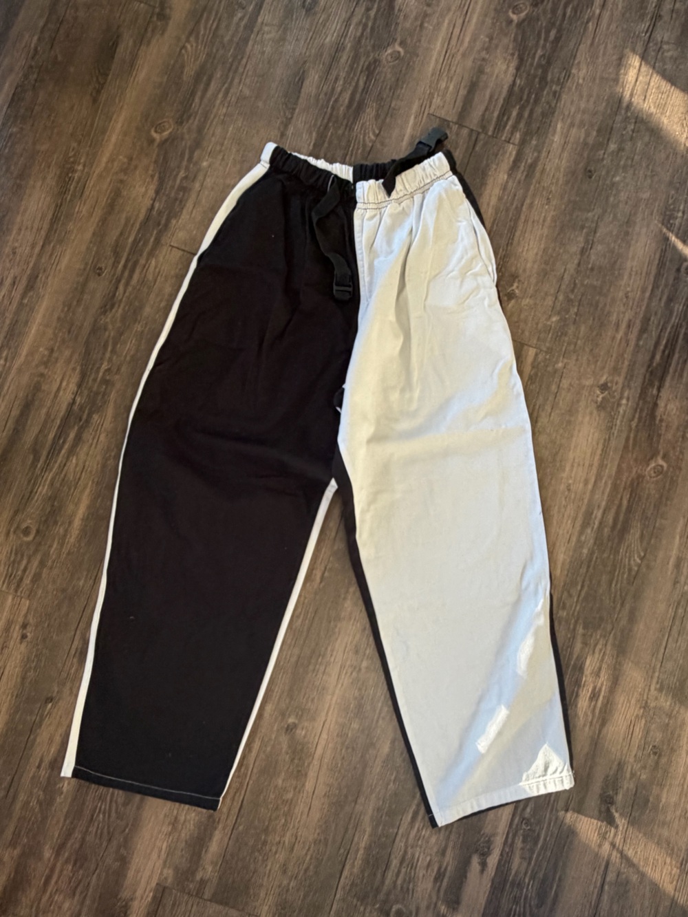 Ludica Men's Black and White Two-Tone Joggers